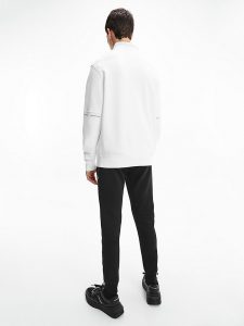 CALVIN KLEIN-Felpa IN COTONE BIOLOGICO CON LOGO BIANCO