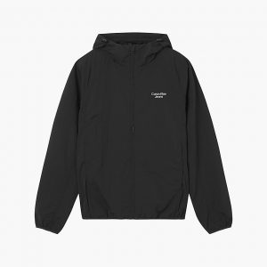 CALVIN KLEIN – Giacca a Vento con Cappuccio in Nylon Nero