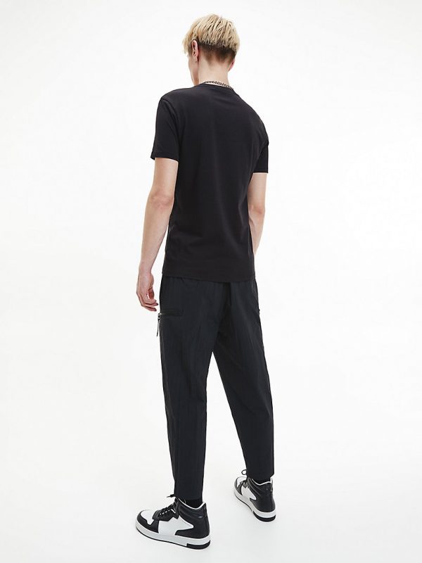 CALVIN KLEIN-T-SHIRT UOMO SLIM IN COTONE BIOLOGICO CON LOGO Nera