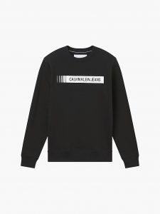 CALVIN KLEIN – Felpa in Cotone Biologico con Logo Nero