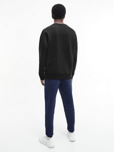 CALVIN KLEIN – Felpa Girocollo Uomo in Cotone Biologico Nera
