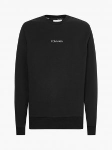 CALVIN KLEIN – Felpa Girocollo Uomo in Cotone Biologico Nera