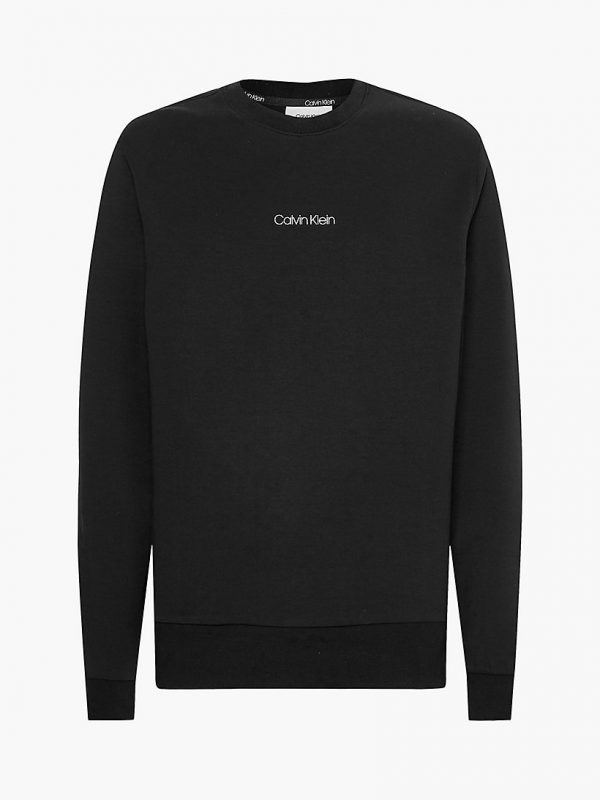 CALVIN KLEIN – Felpa Girocollo Uomo in Cotone Biologico Nera