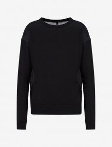 ARMANI EXCHANGE – Maglione Donna Girocollo con Inserto Trasparente Nero