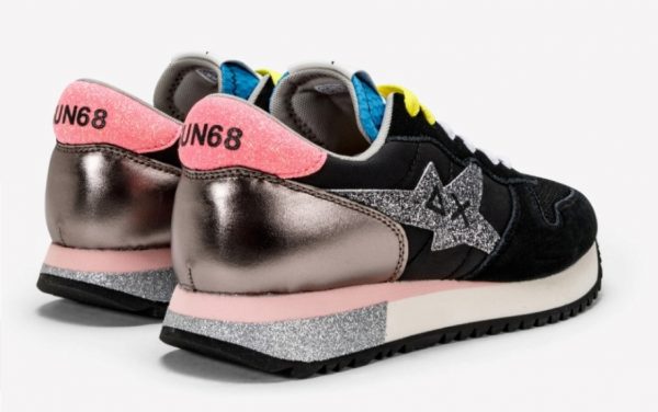 SUN68-Scarpe STARGIRL GLITTER LOGO NERO