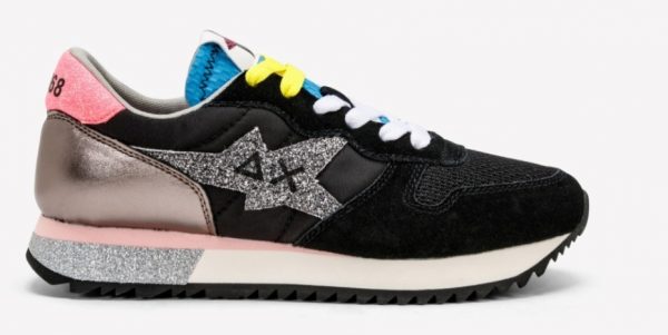 SUN68-Scarpe STARGIRL GLITTER LOGO NERO