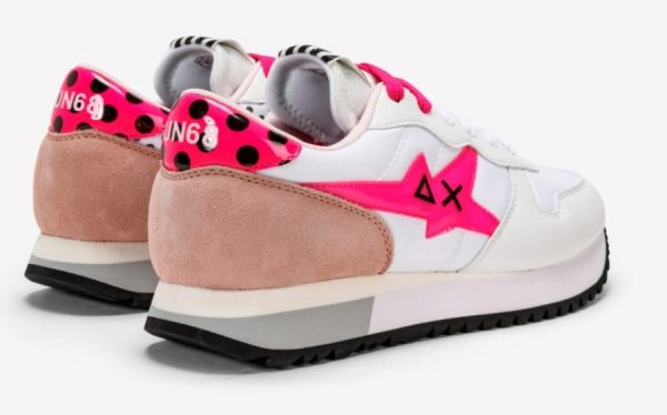 SUN68 – Scarpe Donna Stargirl Back Pois Bianco/Fuxia