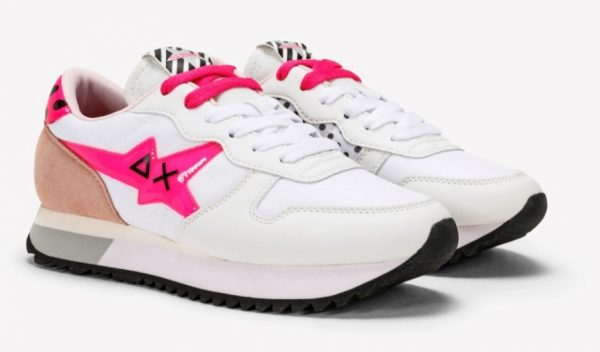 SUN68 – Scarpe Donna Stargirl Back Pois Bianco/Fuxia