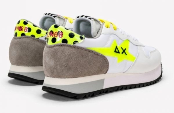 SUN68 – Scarpe Donna Stargirls Back Pois Bianco/Giallo