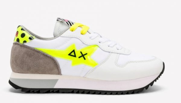 SUN68 – Scarpe Donna Stargirls Back Pois Bianco/Giallo