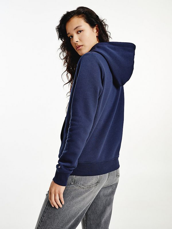 TOMMY HILFIGER-FELPA CON CAPPUCCIO E LOGO TOMMY JEANS Blu DONNA