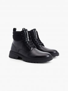 CALVIN KLEIN-STIVALI CON TACCO IN PELLE