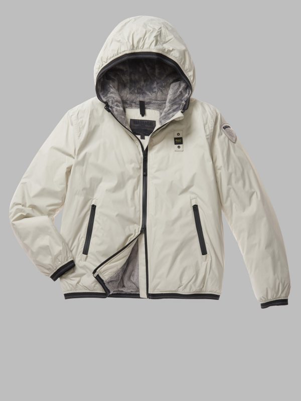 BLAUER-PIUMINO DONNA LISCIO INTERNO IN PELLICCIA ECO AMBER-Calce