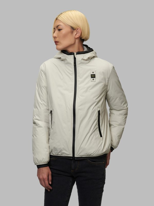 BLAUER-PIUMINO DONNA LISCIO INTERNO IN PELLICCIA ECO AMBER-Calce