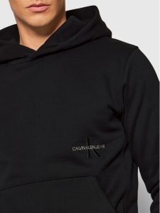 CALVIN KLEIN – Felpa Uomo con Cappuccio e Tasca Anteriore a Canguro Nero