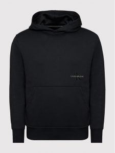 CALVIN KLEIN – Felpa Uomo con Cappuccio e Tasca Anteriore a Canguro Nero