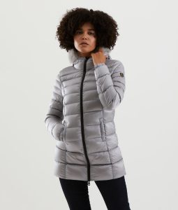 REFRIGIWEAR-PIUMINO Donna LONG MEAD FUR JACKET ARGENTO