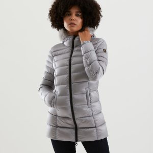 REFRIGIWEAR-PIUMINO Donna LONG MEAD FUR JACKET ARGENTO