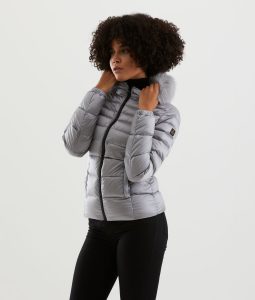 REFRIGIWEAR-PIUMINO CORTO Donna CON PELLICCIOTTO ARGENTO