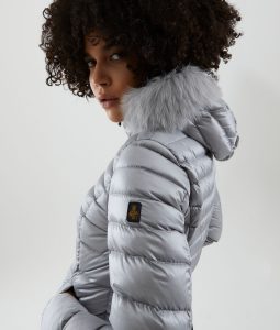 REFRIGIWEAR-PIUMINO CORTO Donna CON PELLICCIOTTO ARGENTO