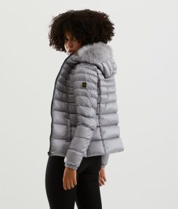 REFRIGIWEAR-PIUMINO CORTO Donna CON PELLICCIOTTO ARGENTO