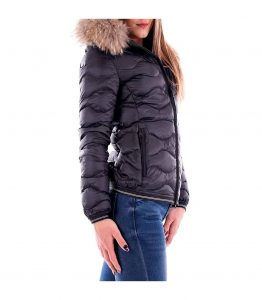BLAUER-PIUMINO A ONDE CON CAPPUCCIO E PELLICCIA REMOVIBILE DA Donna