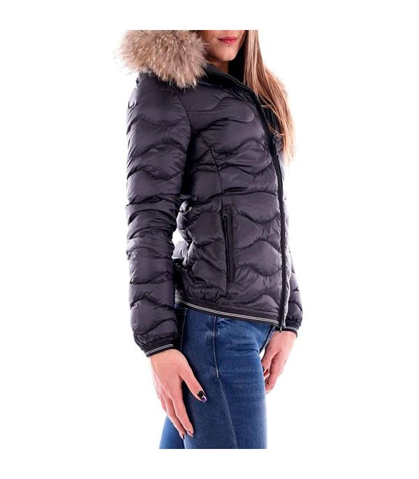BLAUER-PIUMINO A ONDE CON CAPPUCCIO E PELLICCIA REMOVIBILE DA Donna