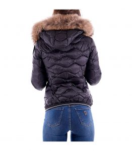 BLAUER-PIUMINO A ONDE CON CAPPUCCIO E PELLICCIA REMOVIBILE DA Donna