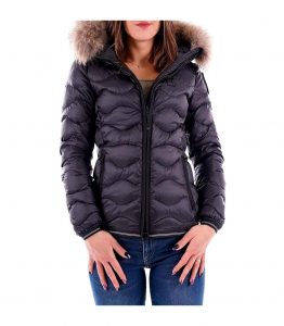 BLAUER-PIUMINO A ONDE CON CAPPUCCIO E PELLICCIA REMOVIBILE DA Donna