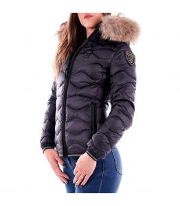 BLAUER-PIUMINO A ONDE CON CAPPUCCIO E PELLICCIA REMOVIBILE DA Donna