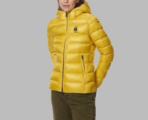 BLAUER-PIUMINO DONNA CORTO CON CAPPUCCIO MOD. HAZEL GIALLO