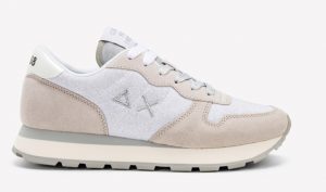 SUN68- Scarpe ALLY GLITTER MESH BIANCO