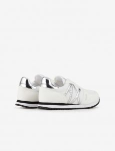 ARMANI EXCHANGE-Sneakers con dettagli in micro-suede, mesh Donna Bianche