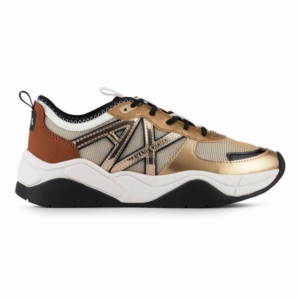 ARMANI EXCHANGE-SNEAKERS DONNA ORO METAL