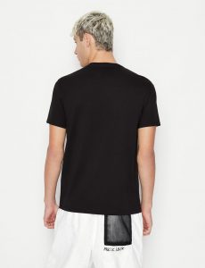 ARMANI EXCHANGE-T-shirt UOMO regular fit in jersey di cotone NERA