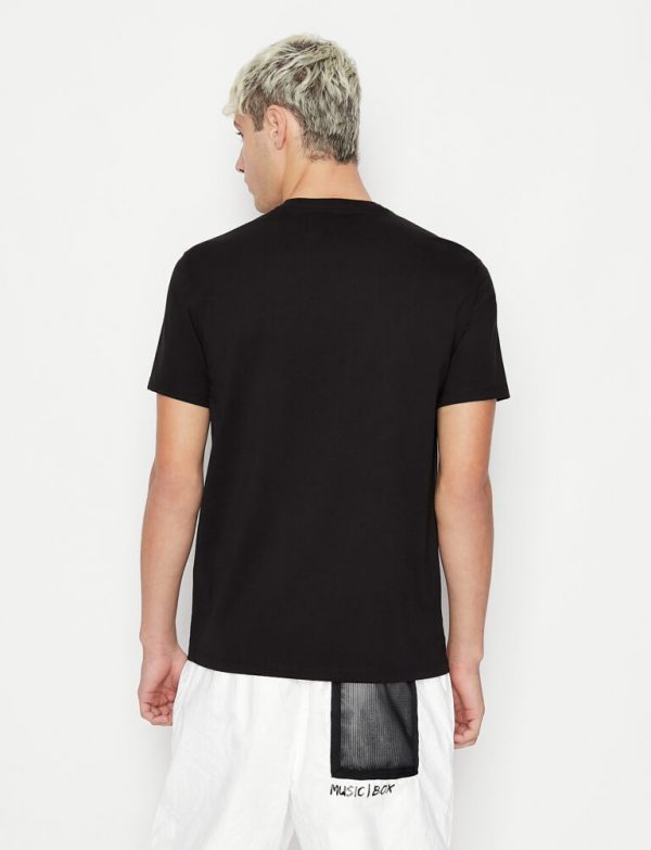 ARMANI EXCHANGE-T-shirt UOMO regular fit in jersey di cotone NERA