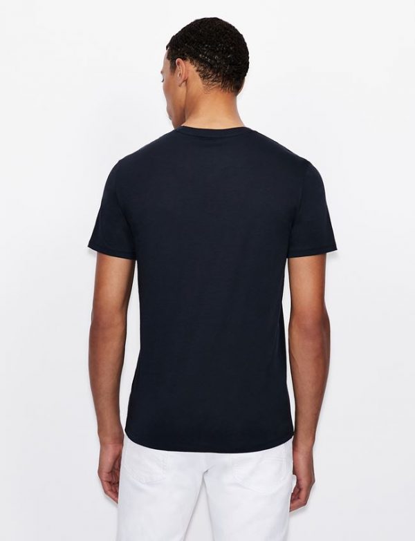 ARMANI EXCHANGE-T-shirt girocollo slim fit in cotone Pima BLUE SCURO
