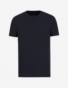 ARMANI EXCHANGE-T-shirt girocollo slim fit in cotone Pima BLUE SCURO
