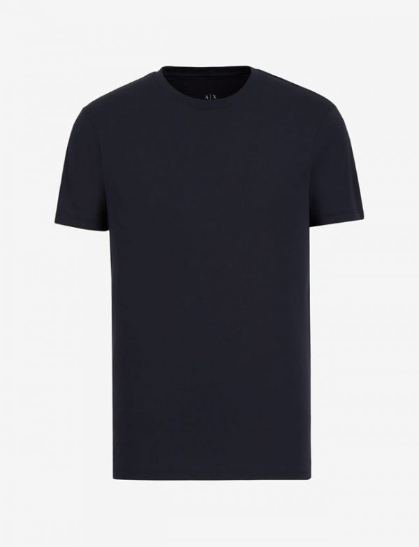 ARMANI EXCHANGE-T-shirt girocollo slim fit in cotone Pima BLUE SCURO