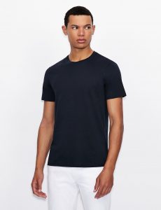 ARMANI EXCHANGE-T-shirt girocollo slim fit in cotone Pima BLUE SCURO