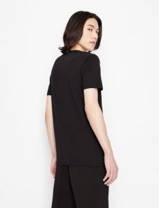 ARMANI EXCHANGE-T-shirt girocollo slim fit in cotone Pima NERA