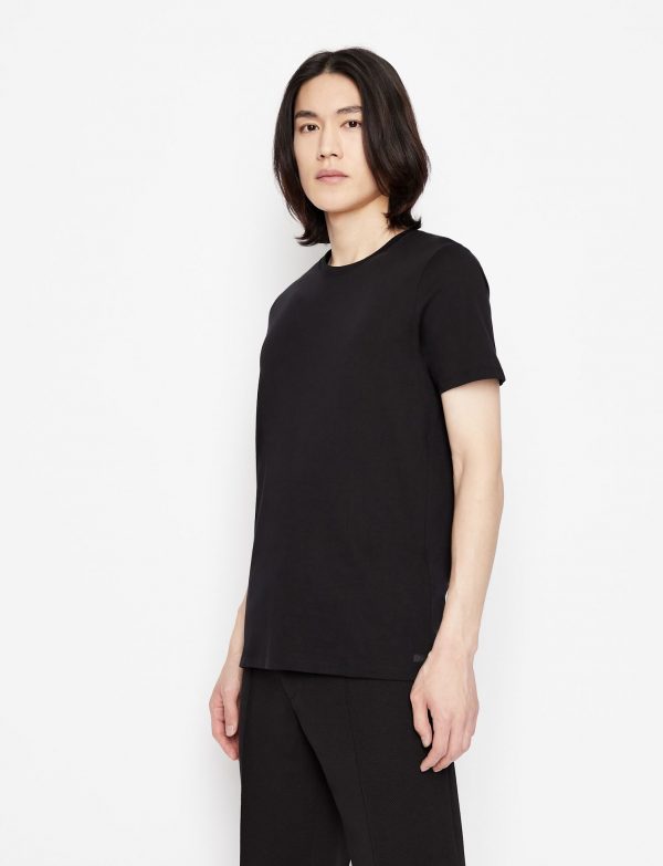 ARMANI EXCHANGE-T-shirt girocollo slim fit in cotone Pima NERA