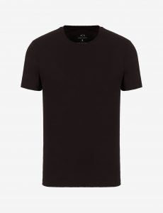ARMANI EXCHANGE-T-shirt girocollo slim fit in cotone Pima NERA