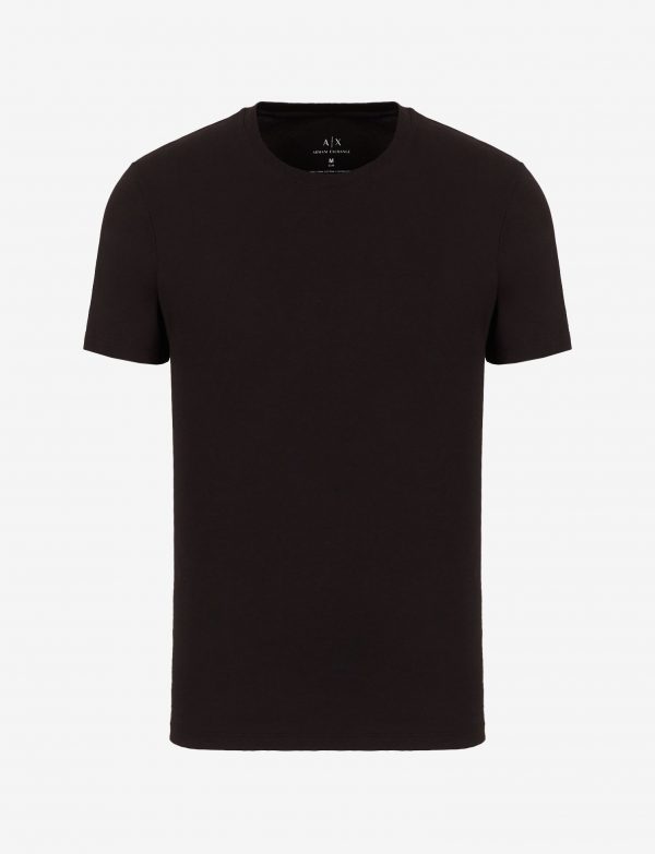 ARMANI EXCHANGE-T-shirt girocollo slim fit in cotone Pima NERA