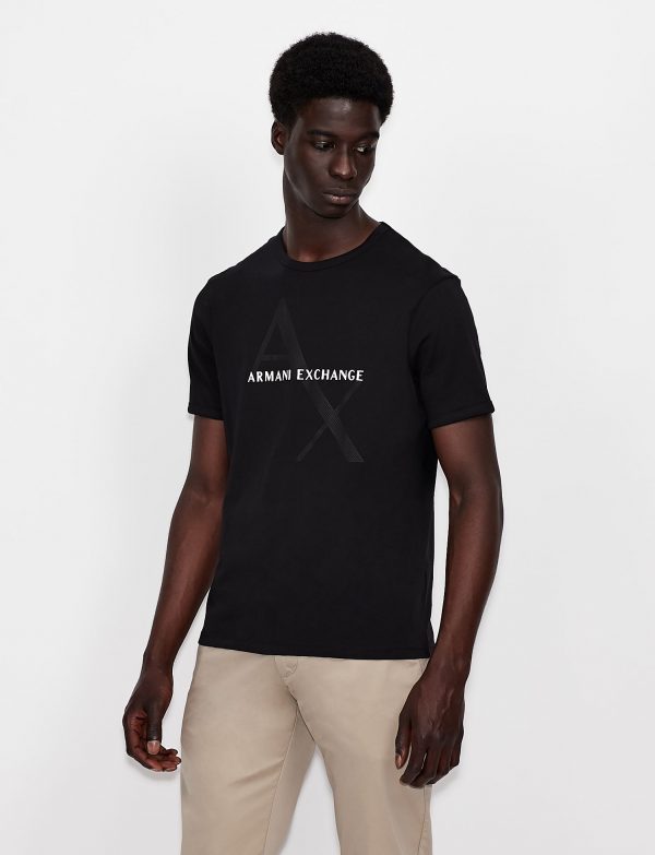 ARMANI EXCHANGE-T-shirt Navy Blu regular fit in cotone con logo