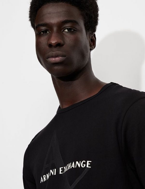 ARMANI EXCHANGE-T-shirt Navy Blu regular fit in cotone con logo