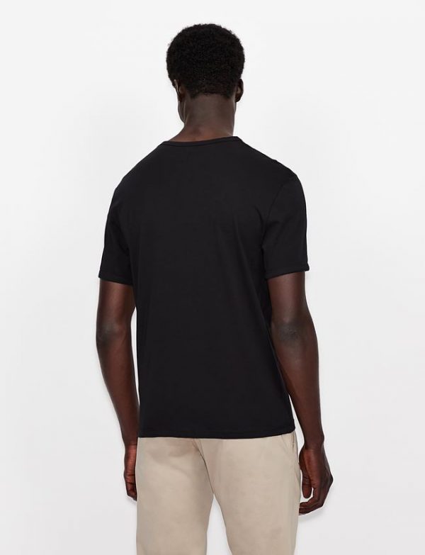 ARMANI EXCHANGE-T-shirt Navy Blu regular fit in cotone con logo