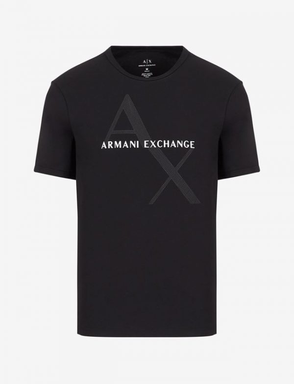 ARMANI EXCHANGE-T-shirt Navy Blu regular fit in cotone con logo