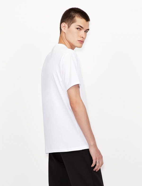 ARMANI EXCHANGE-T-shirt regular fit in cotone con logo BIANCA