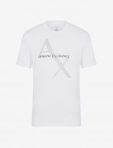 ARMANI EXCHANGE-T-shirt regular fit in cotone con logo BIANCA